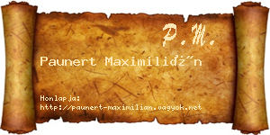 Paunert Maximilián névjegykártya
